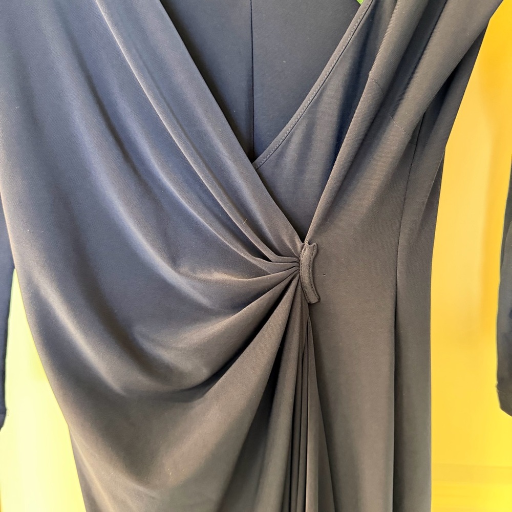 Ralph Lauren Deep Blue Long Sleeve Cross Front Maxi Dress - Picture 4 of 5